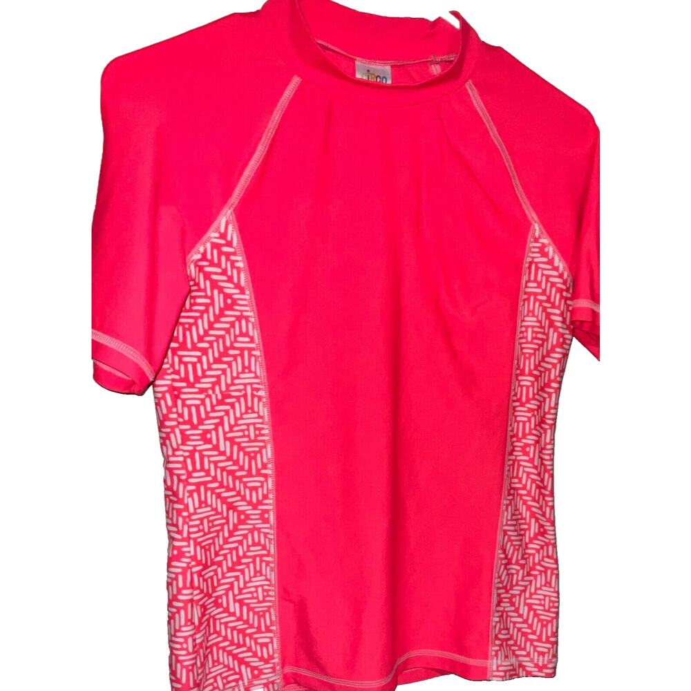 Circo Coral Pink Short Sleeve Swim Sun Shirt-SIZE XL